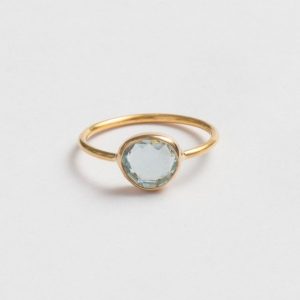 ring blue topaas handmade gold