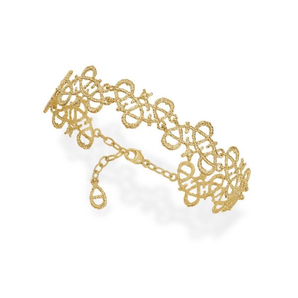 geelgoud armband kant plated gold lace