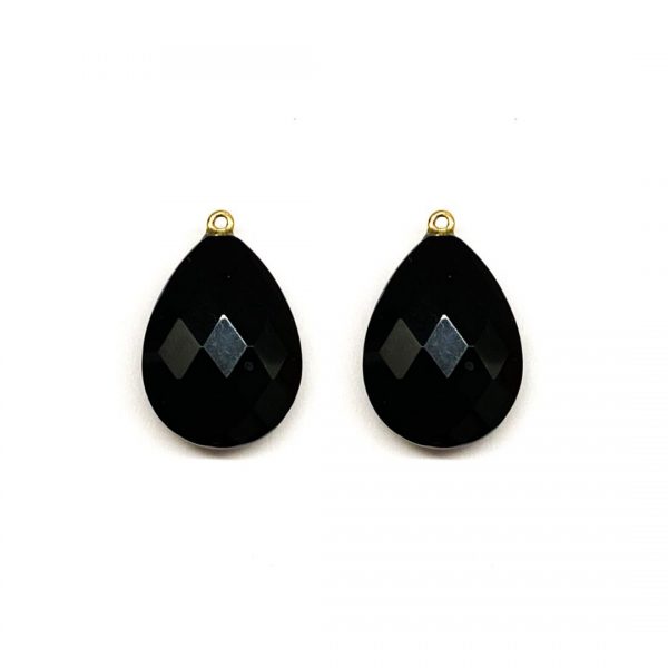 druppel zwarte onyx facet parel gent