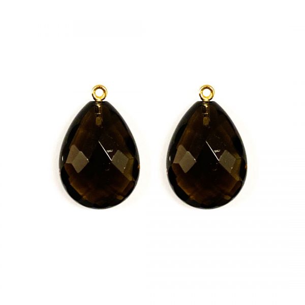 druppel rookkwarts parel gent facet geslepen smokey quartz