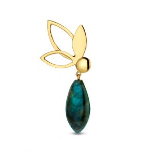 Speelse asymmetrische oorbel 18k gold