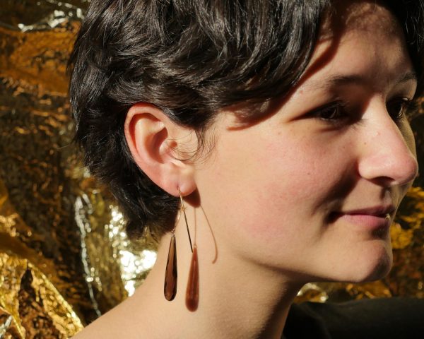 earrings smokey quartz