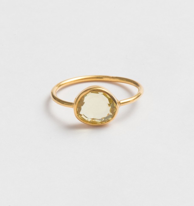 lemon citrine citroen geel 20k goud ring