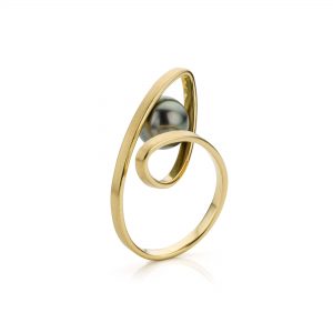 tahiti parel ring geelgoud