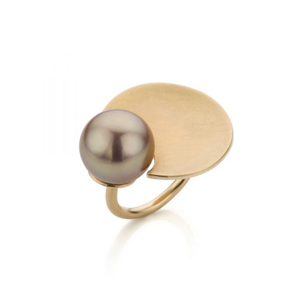 bruine tahiti parel ring