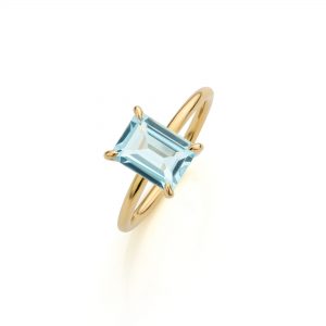 Ring blue topaas handgemaakt goudsmid gent