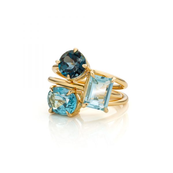 set ringen topaas handgemaakt goudsmid gent