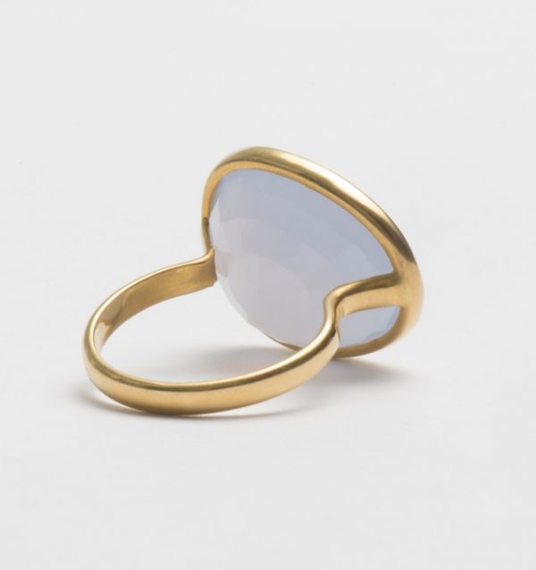 ring chalcedoon melkblauw