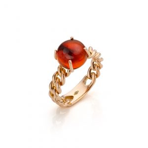 ring citrien citrine cognaccitrine roosgoud cabochon edelsteen