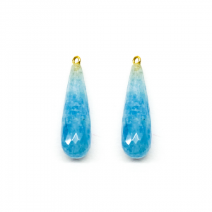 Blauwe aquamarijn druppel oorbellen