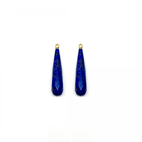 lapis lazuli druppel parel gent facet geslepen oorbellen oorringen