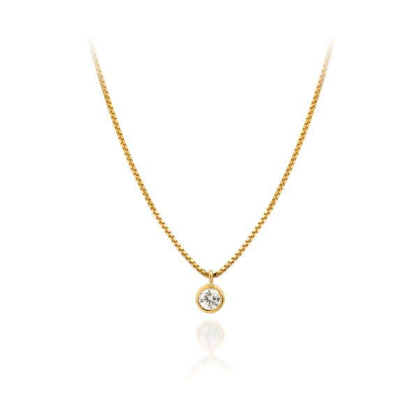 diamant halsketting geelgoud