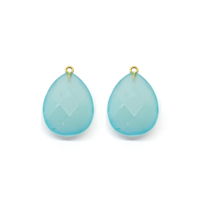 azuurblauwe chalcedoon druppel druppel Chalcedoon Facet