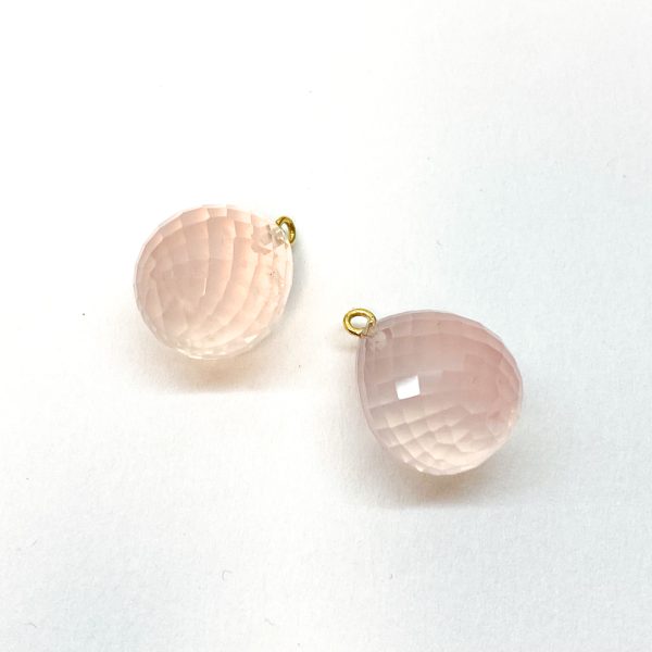 Druppel rozekwarts pink quartz facet Mix & Match oorbellen oorringen gent juwelen