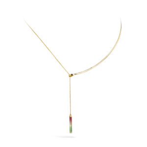 Halsketting collier met Bicolor Watermelon Tourmaline