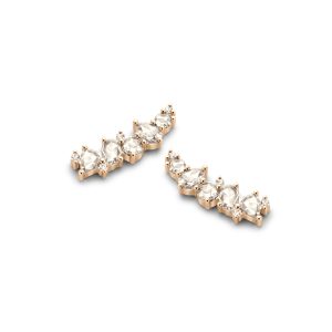 Oorbellen Jackie earclimbers diamonds diamanten roos1835 roosgoud oorklimmers