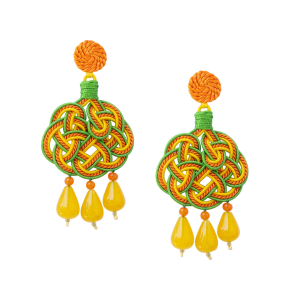 Rosa Yellow Statement earrings passementerie