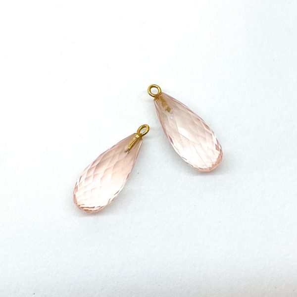 Druppel rozekwarts pink quartz facet Mix & Match oorbellen oorringen gent juwelen