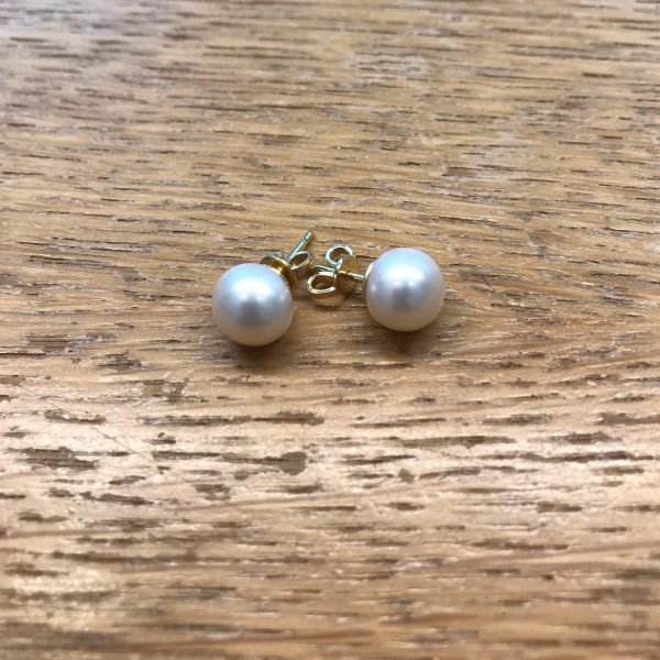 Oorbellen Button Wit Parel oorstekers